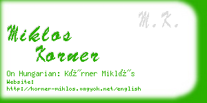 miklos korner business card